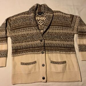 Pendleton size XL beige wool striped sweater